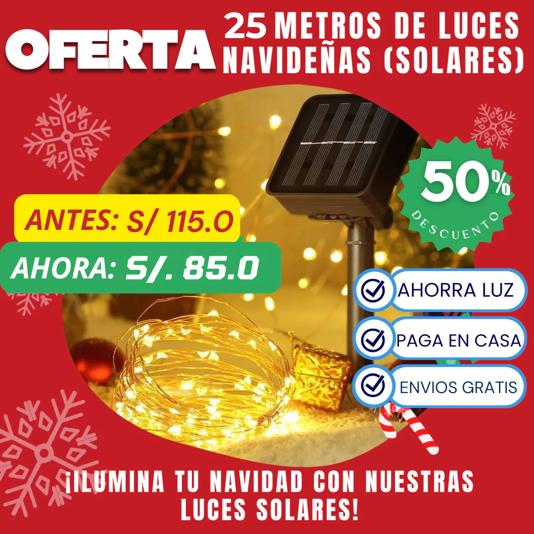Guirnalda con Panel Solar 25 Metros