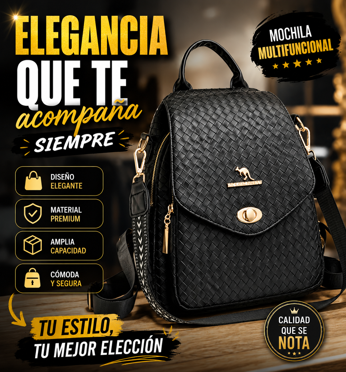 Mochila Elegante Lurea 💎 B025