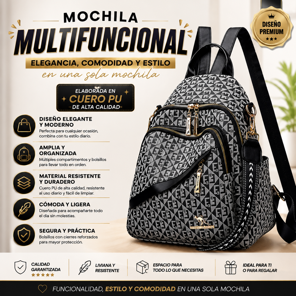 Mochila Elegante Elisse 💎 B006