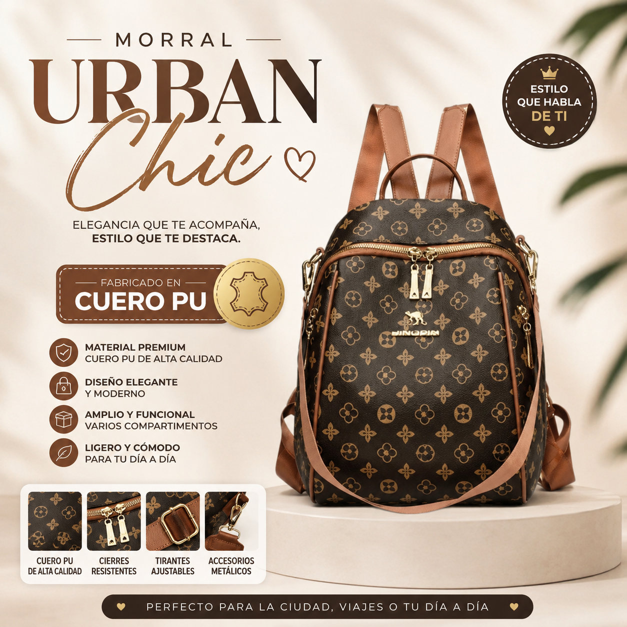 Mochila Elegante Alessa 💎 B005