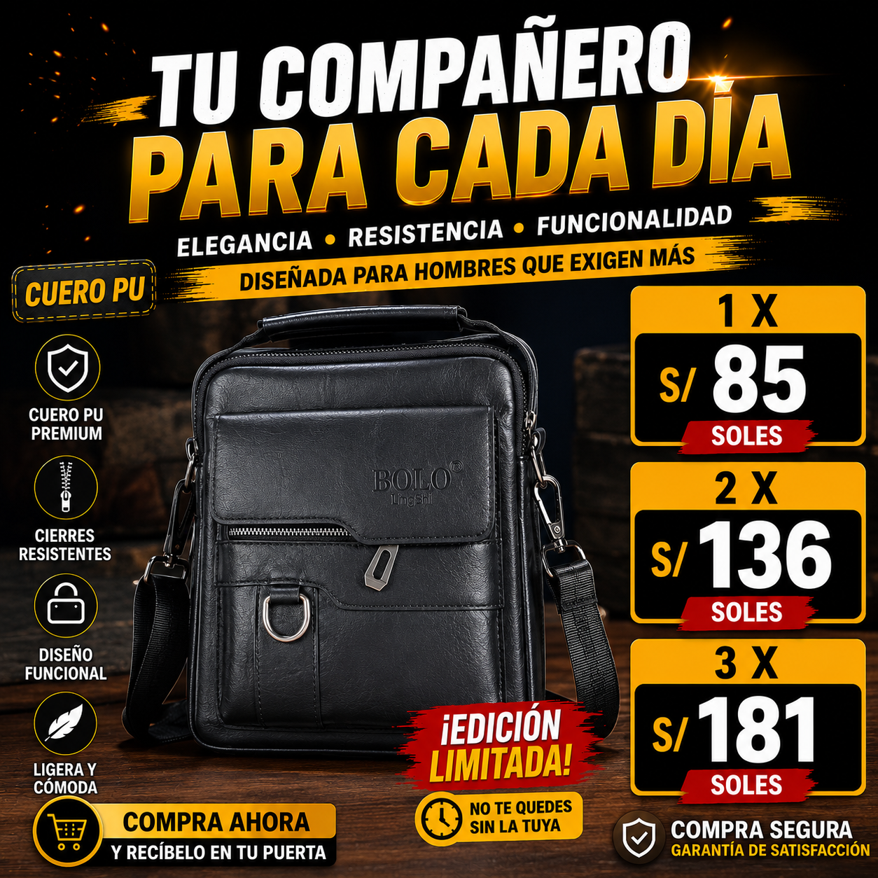 Morral Bandolera de Bio Cuero