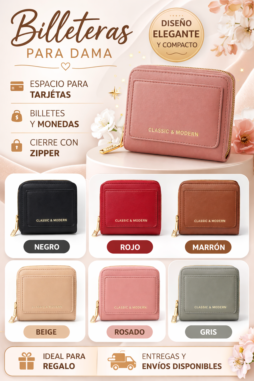 Billetera Clasica y Moderna 2 en 1