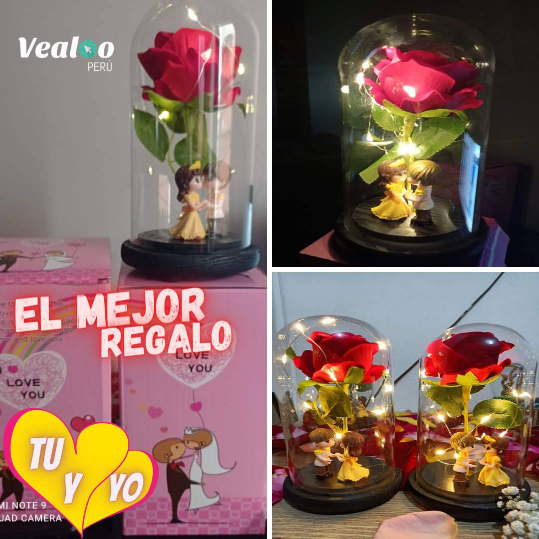 ROSA ETERNA CON LUZ LED