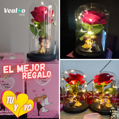ROSA ETERNA CON LUZ LED