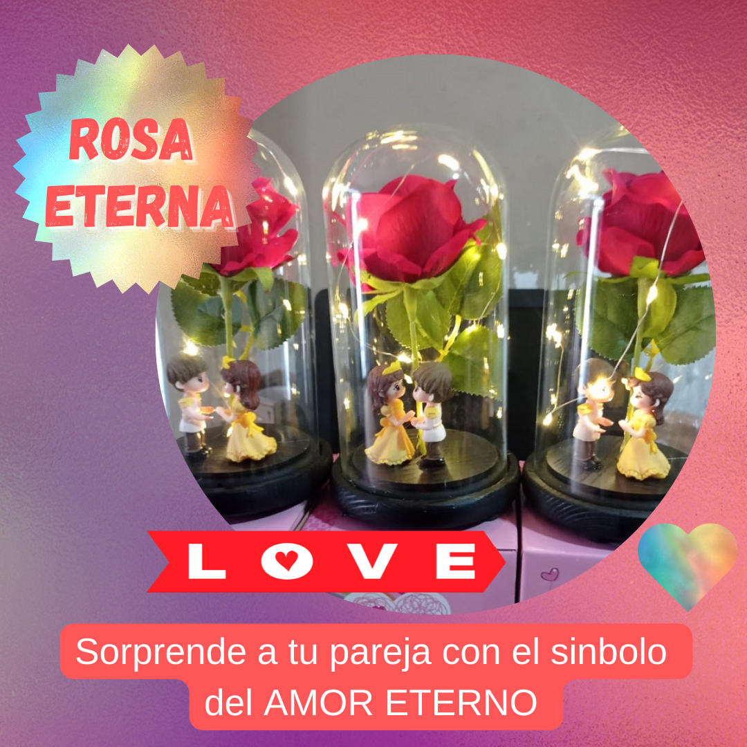 ROSA ETERNA CON LUZ LED