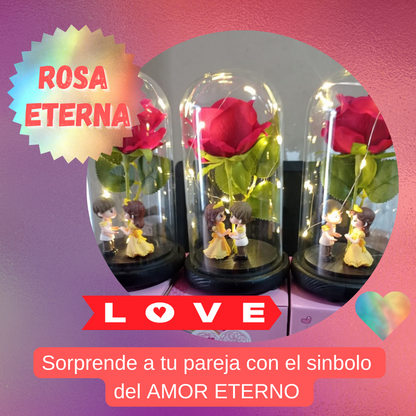 ROSA ETERNA CON LUZ LED